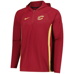 Cleveland Cavaliers Authentic On Court Zone Quarter-Zip Dri-FIT Hoodie Jacket Wine