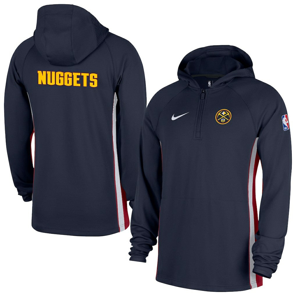 Denver Nuggets Authentic On Court Zone Quarter-Zip Dri-FIT Hoodie Jacket Navy