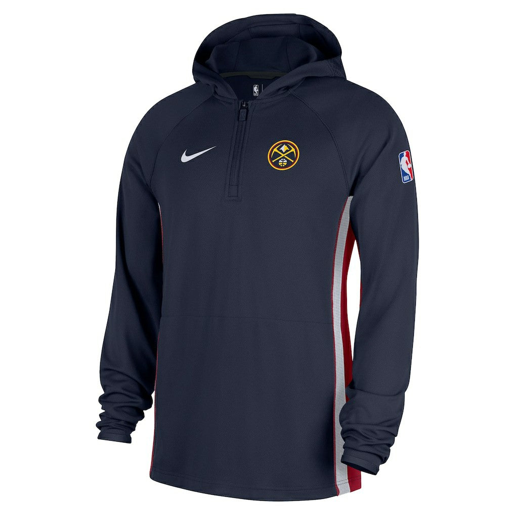 Denver Nuggets Authentic On Court Zone Quarter-Zip Dri-FIT Hoodie Jacket Navy