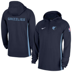 Memphis Grizzlies Authentic On Court Zone Quarter-Zip Dri-FIT Hoodie Jacket Navy