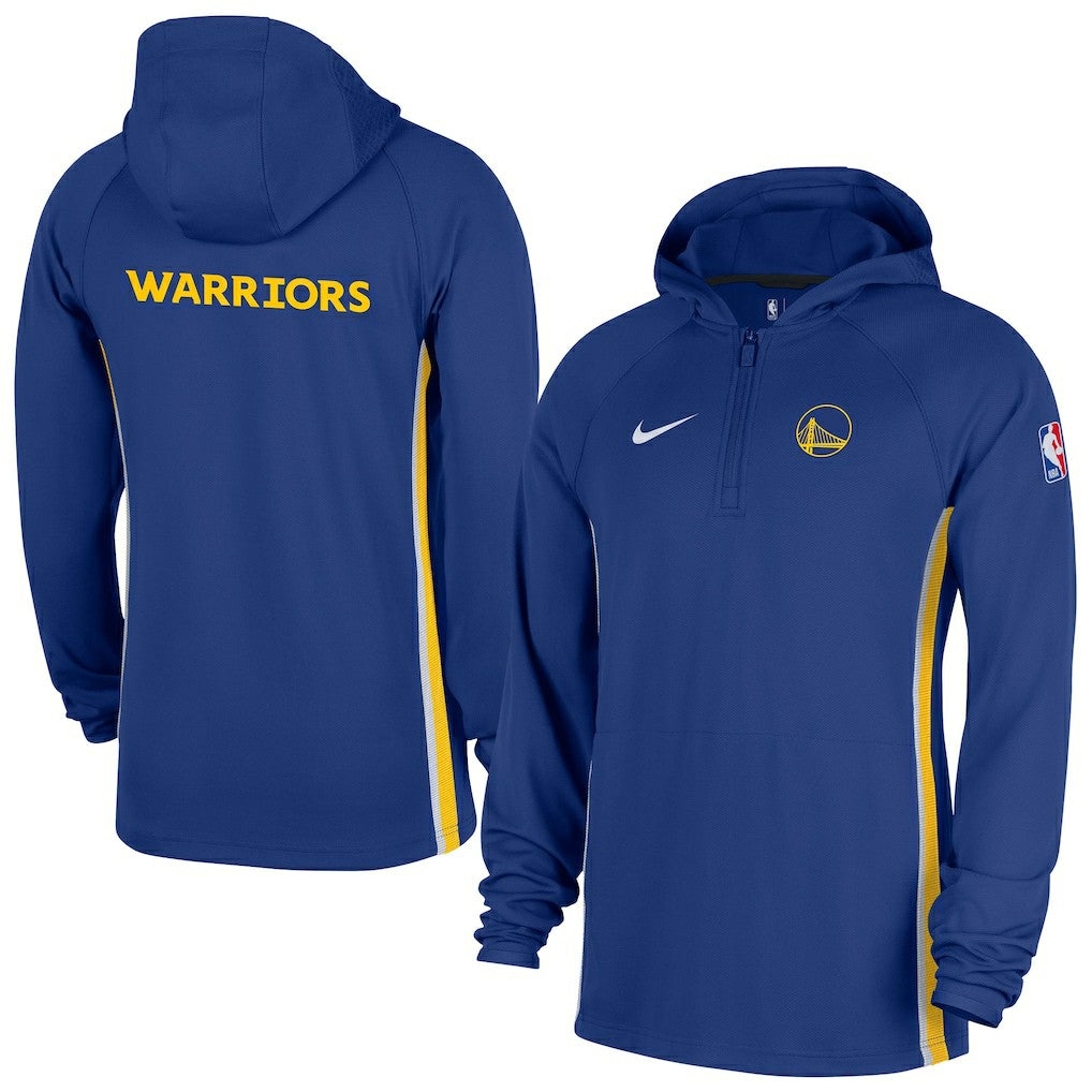 Golden State Warriors Authentic On Court Zone Quarter-Zip Dri-FIT Hoodie Jacket Blue
