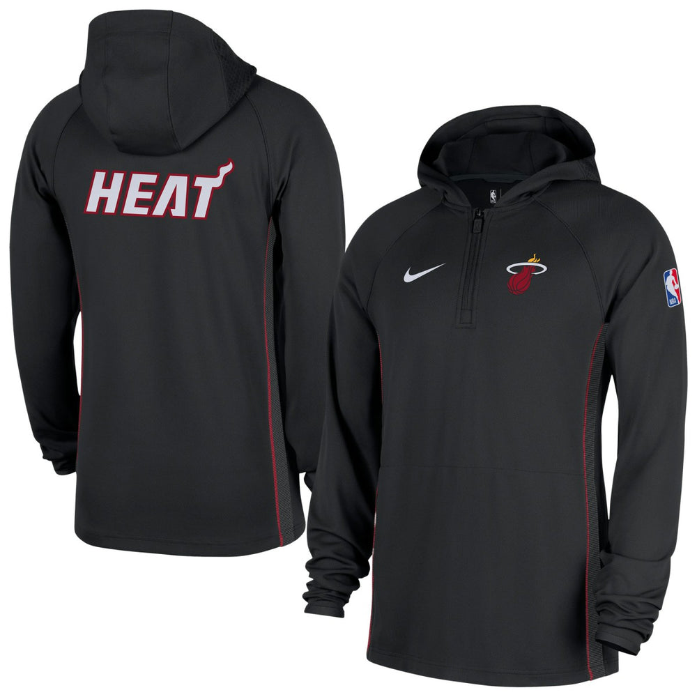 Miami Heat Authentic On Court Zone Quarter-Zip Dri-FIT Hoodie Jacket Black
