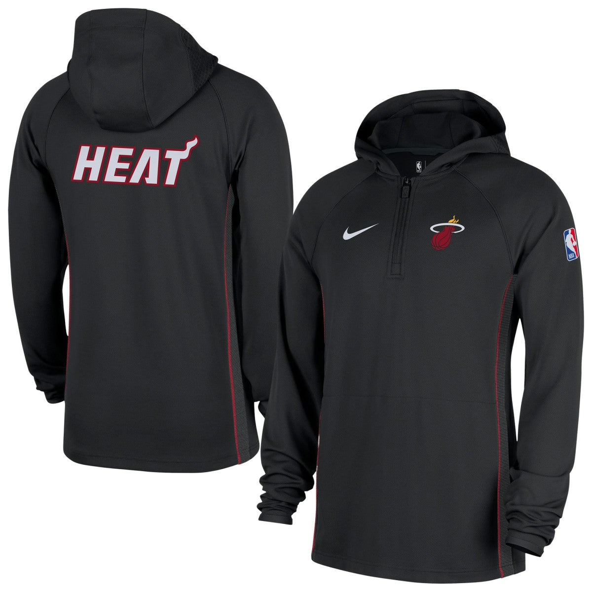 Miami Heat Authentic On Court Zone Quarter-Zip Dri-FIT Hoodie Jacket Black