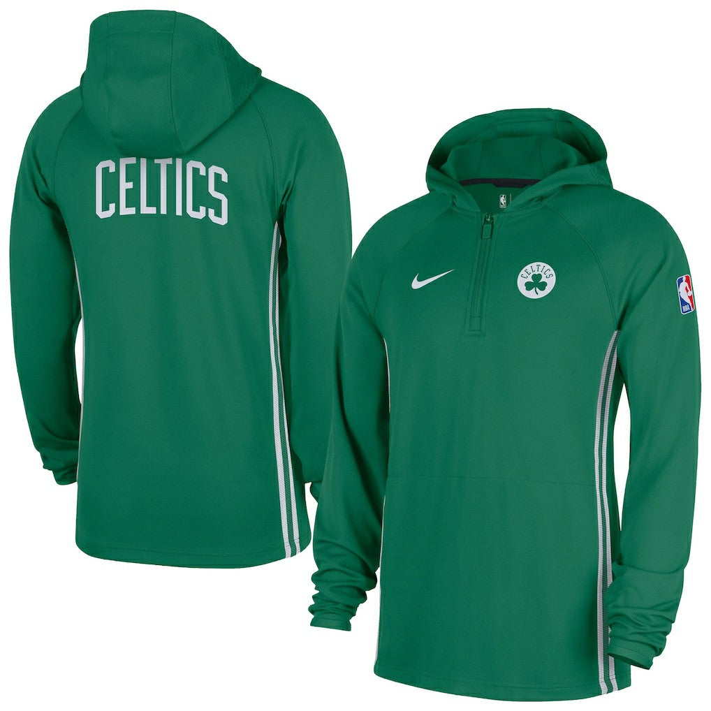 Boston Celtics Authentic On Court Zone Quarter-Zip Dri-FIT Hoodie Jacket Kelly Green