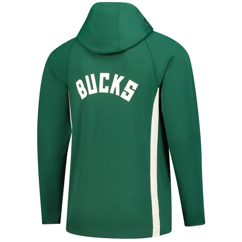 Milwaukee Bucks Authentic On Court Zone Quarter-Zip Dri-FIT Hoodie Jacket Hunter Green