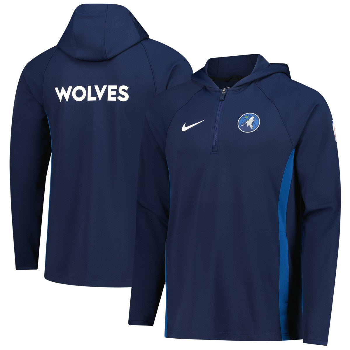 Minnesota Timberwolves Authentic On Court Zone Quarter-Zip Dri-FIT Hoodie Jacket Navy