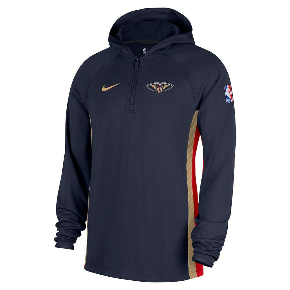New Orleans Pelicans Authentic On Court Zone Quarter-Zip Dri-FIT Hoodie Jacket Navy
