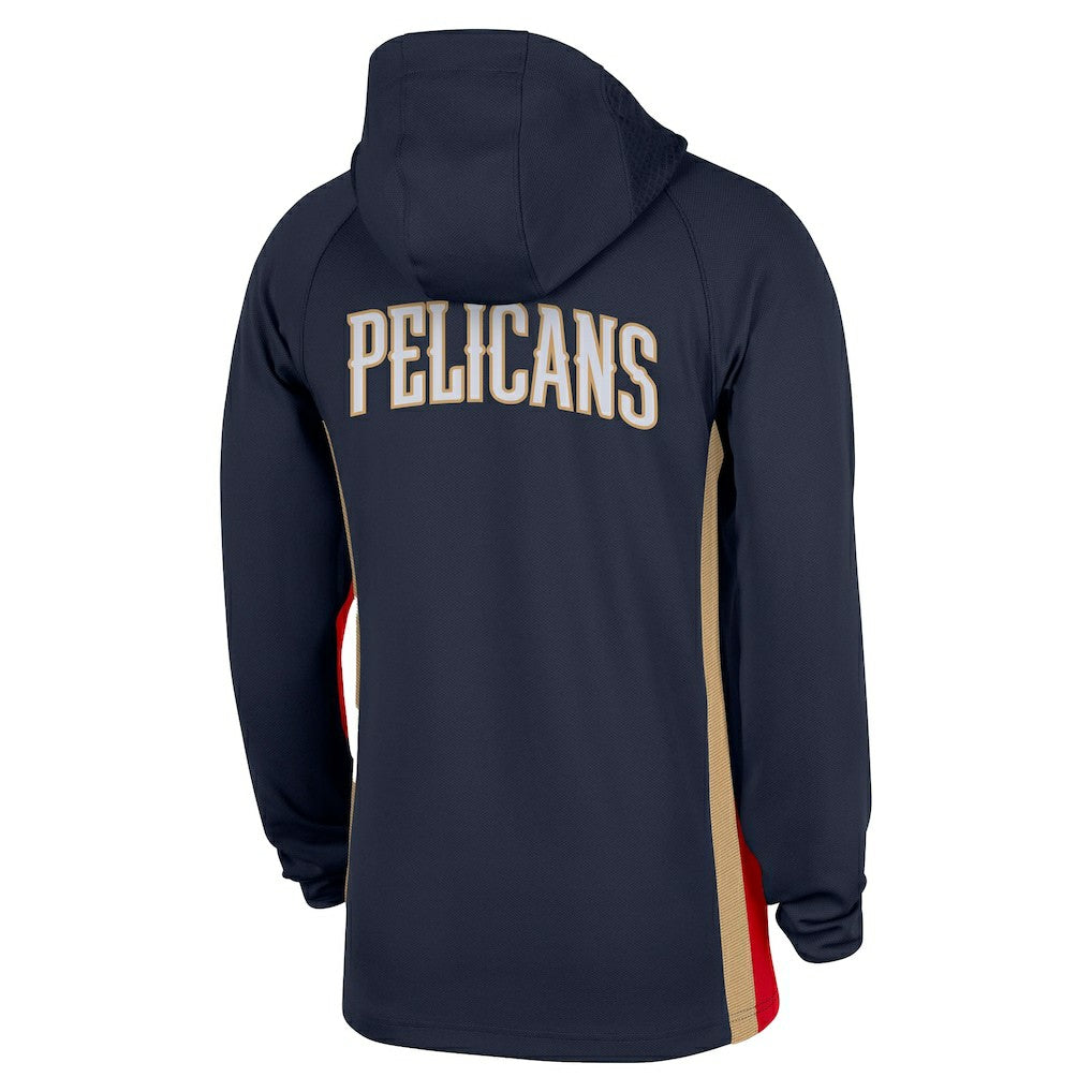 New Orleans Pelicans Authentic On Court Zone Quarter-Zip Dri-FIT Hoodie Jacket Navy