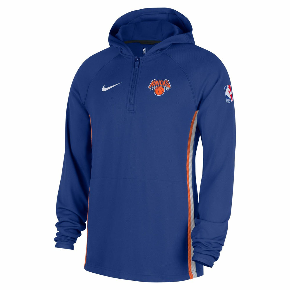 New York Knicks Authentic On Court Zone Quarter-Zip Dri-FIT Hoodie Jacket Blue
