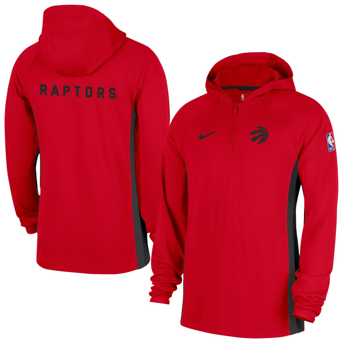 Toronto Raptors Authentic On Court Zone Quarter-Zip Dri-FIT Hoodie Jacket Red