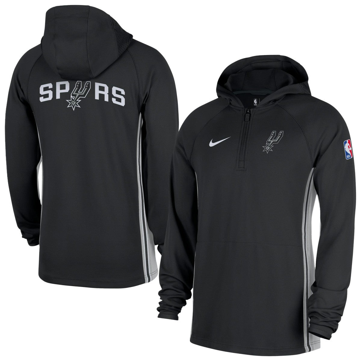 San Antonio Spurs Authentic On Court Zone Quarter-Zip Dri-FIT Hoodie Jacket Black