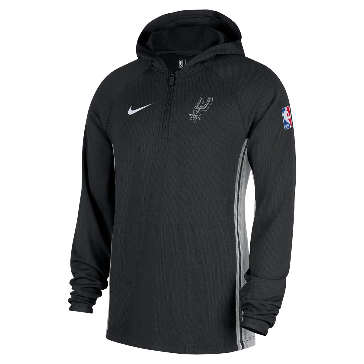 San Antonio Spurs Authentic On Court Zone Quarter-Zip Dri-FIT Hoodie Jacket Black
