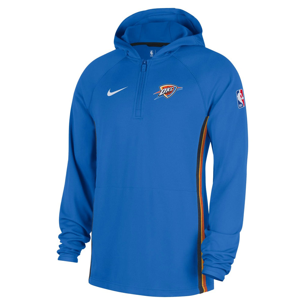 Oklahoma City Thunder Authentic On Court Zone Quarter-Zip Dri-FIT Hoodie Jacket Blue
