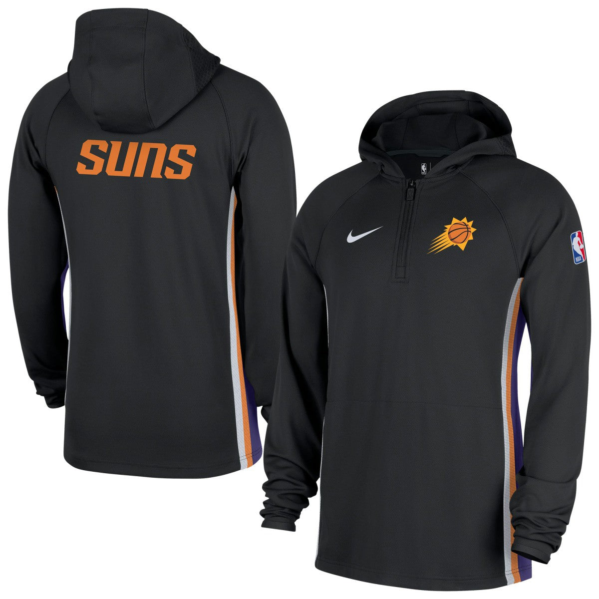 Phoenix Suns Authentic On Court Zone Quarter-Zip Dri-FIT Hoodie Jacket Black