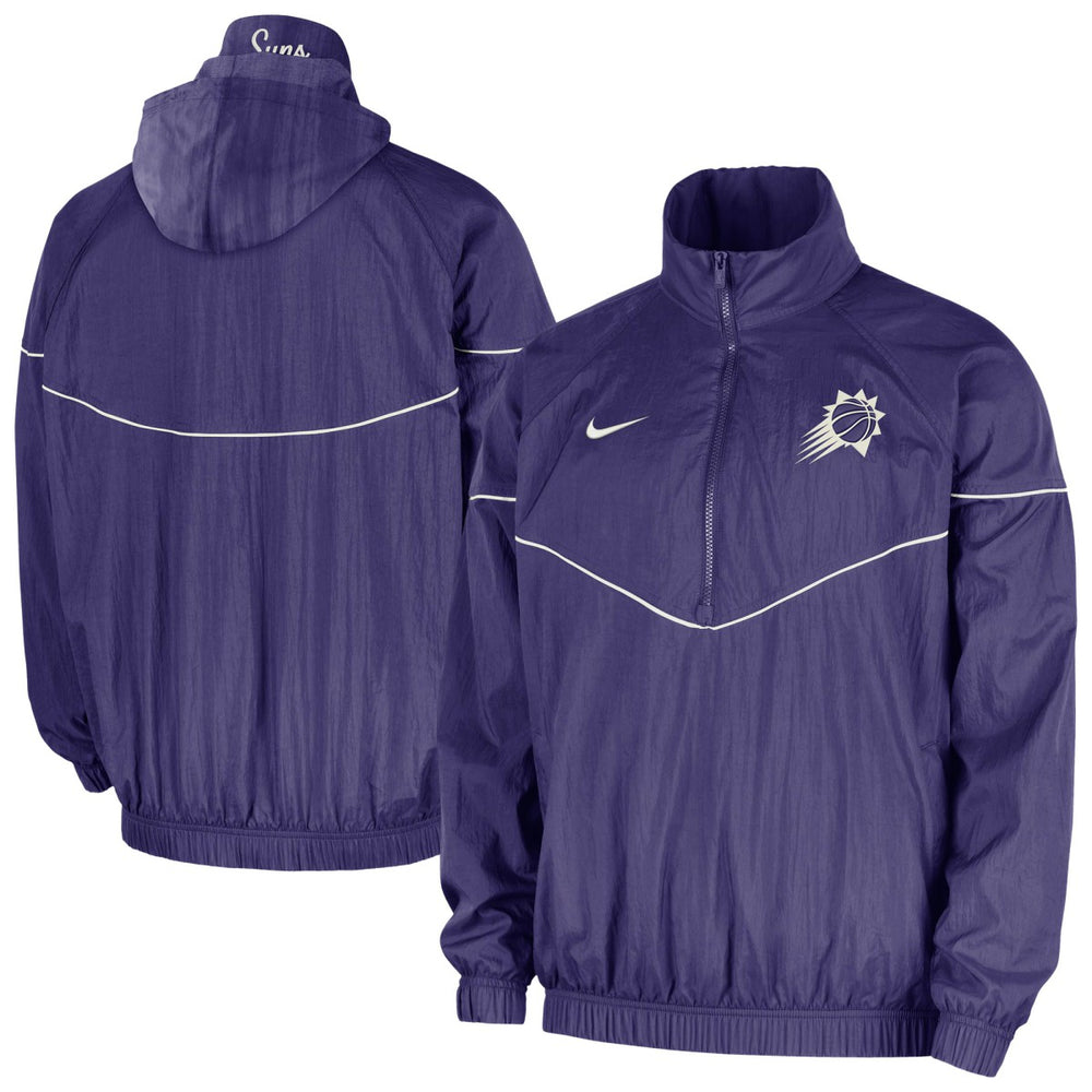 Phoenix Suns Courtside Windrunner Woven Half-Zip Hooded Jacket Purple