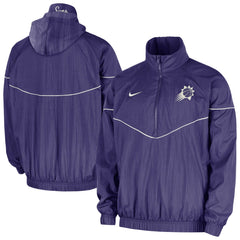 Phoenix Suns Courtside Windrunner Woven Half-Zip Hooded Jacket Purple