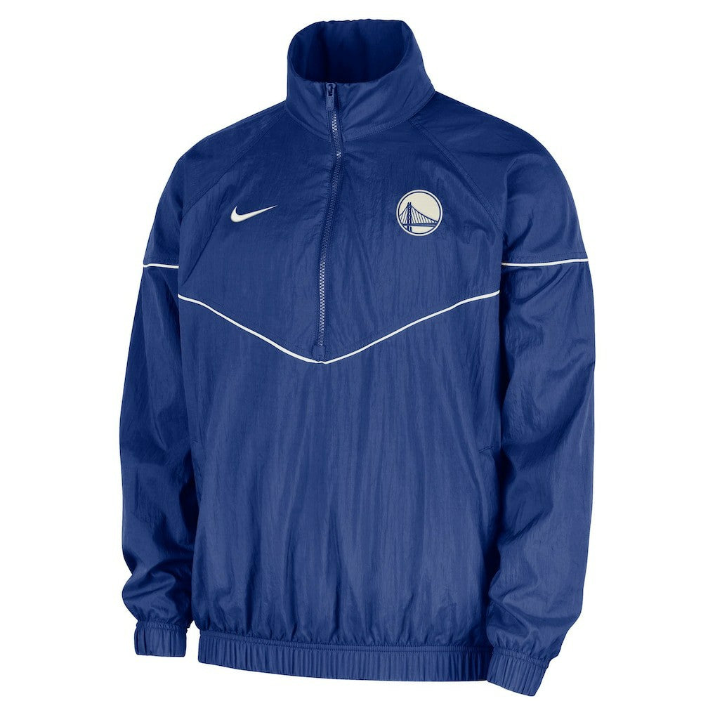 Golden State Warriors Courtside Windrunner Woven Half-Zip Hooded Jacket Royal