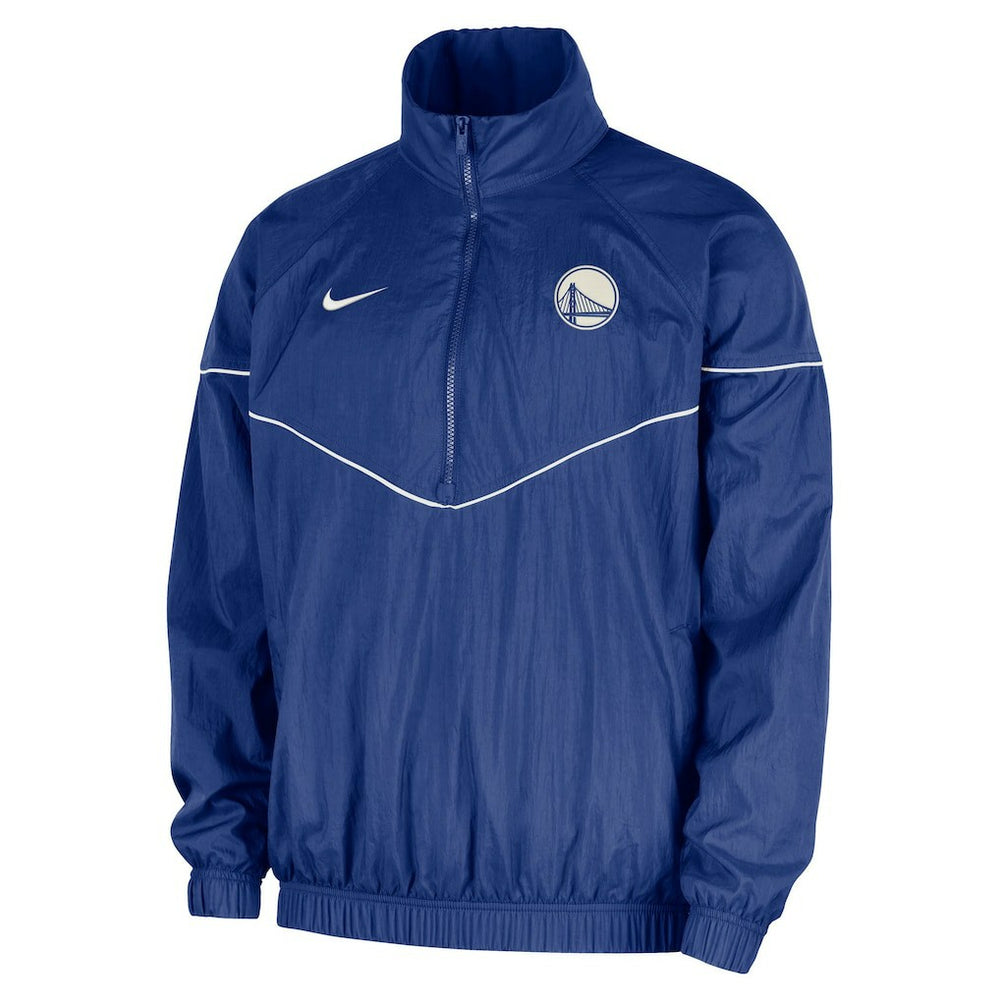 Golden State Warriors Courtside Windrunner Woven Half-Zip Hooded Jacket Royal