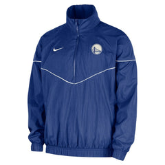 Golden State Warriors Courtside Windrunner Woven Half-Zip Hooded Jacket Royal
