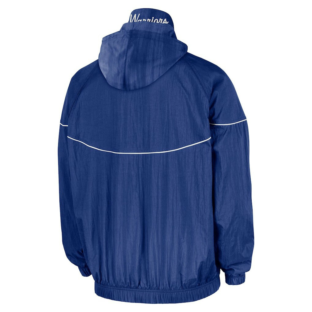 Golden State Warriors Courtside Windrunner Woven Half-Zip Hooded Jacket Royal