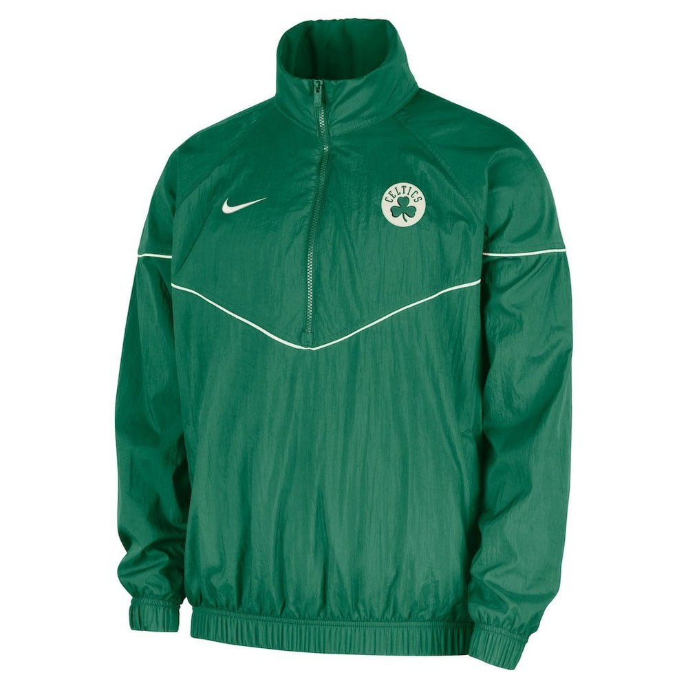 Boston Celtics Courtside Windrunner Woven Half-Zip Hooded Jacket Kelly Green
