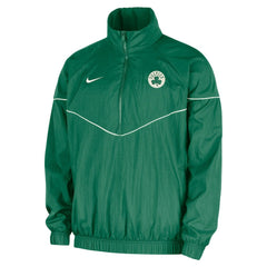 Boston Celtics Courtside Windrunner Woven Half-Zip Hooded Jacket Kelly Green