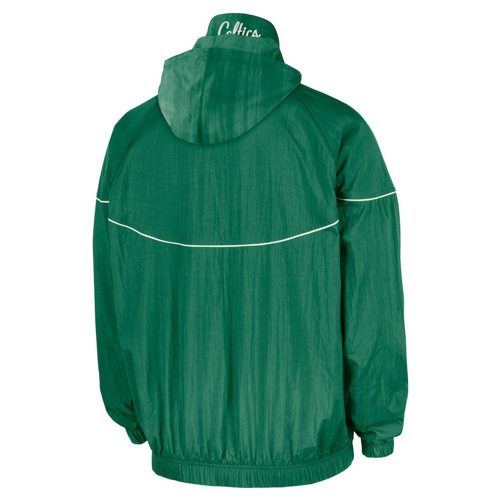 Boston Celtics Courtside Windrunner Woven Half-Zip Hooded Jacket Kelly Green