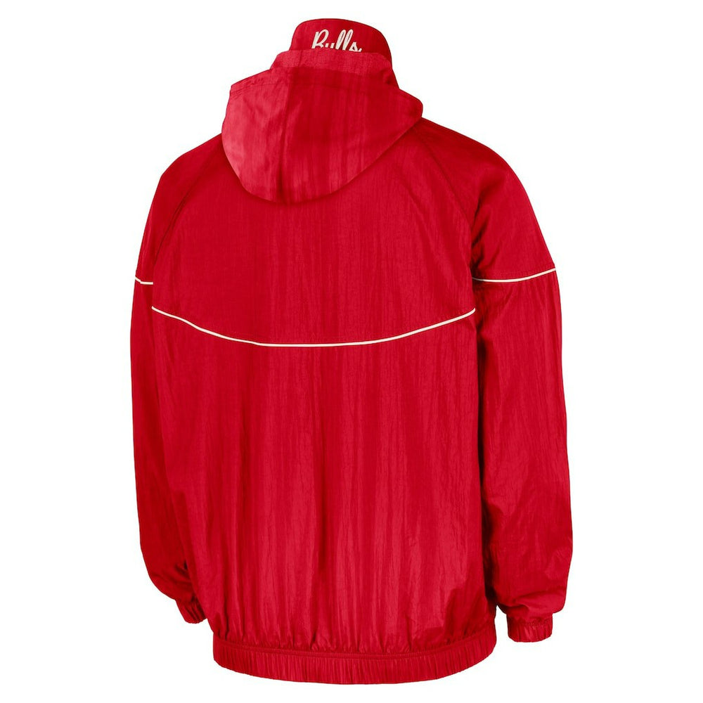 Chicago Bulls Courtside Windrunner Woven Half-Zip Hooded Jacket Red