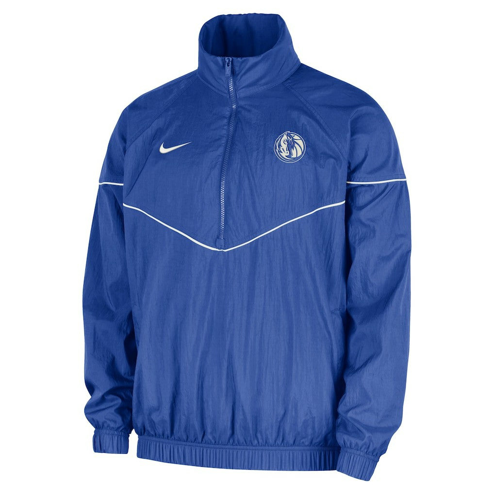 Dallas Mavericks Courtside Windrunner Woven Half-Zip Hooded Jacket Blue