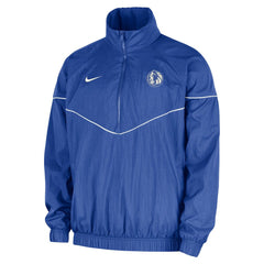 Dallas Mavericks Courtside Windrunner Woven Half-Zip Hooded Jacket Blue