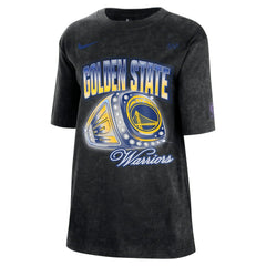 Golden State Warriors Women's Courtside Original Content Vintage Washed Boyfriend T-Shirt Black