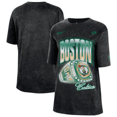 Boston Celtics Women's Courtside Original Content Vintage Washed Boyfriend T-Shirt Black