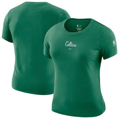 Boston Celtics Women's Courtside Modest Cropped Tri-Blend T-Shirt Kelly Green