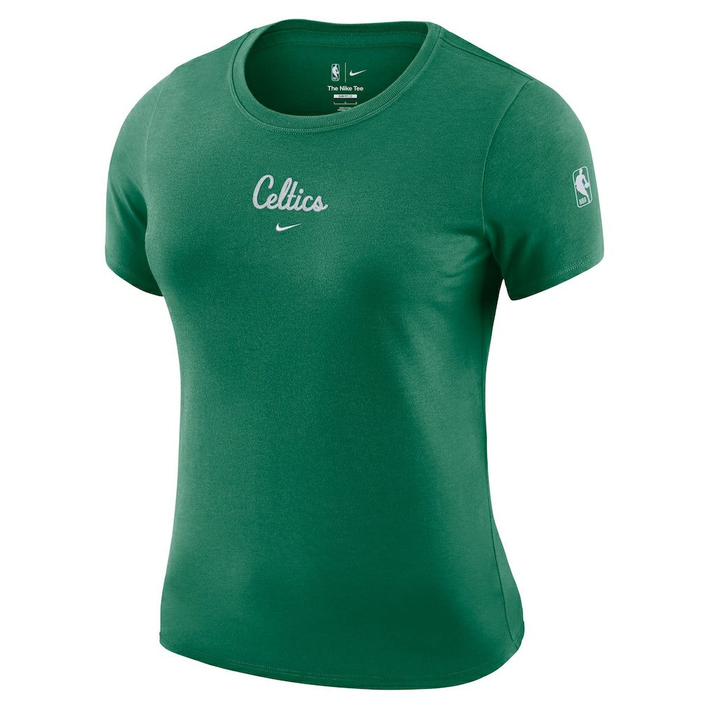Boston Celtics Women's Courtside Modest Cropped Tri-Blend T-Shirt Kelly Green