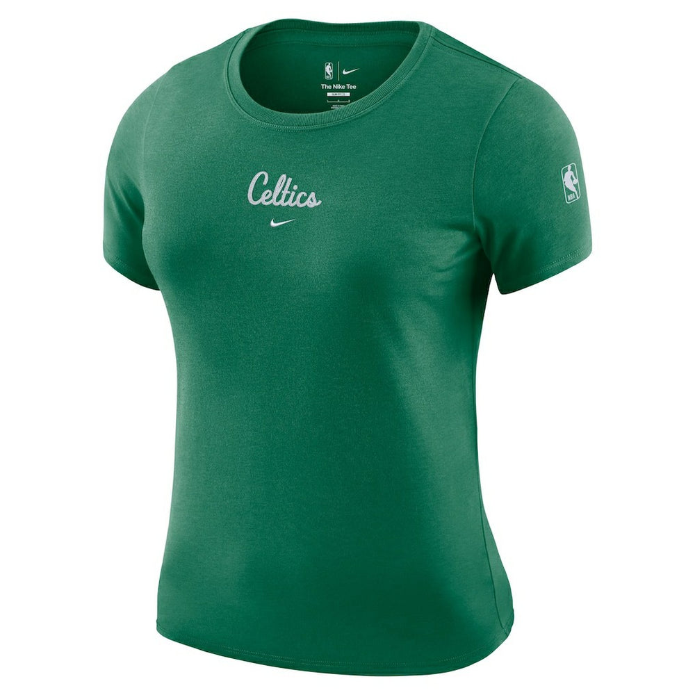 Boston Celtics Women's Courtside Modest Cropped Tri-Blend T-Shirt Kelly Green