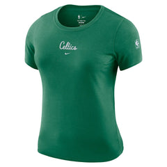 Boston Celtics Women's Courtside Modest Cropped Tri-Blend T-Shirt Kelly Green