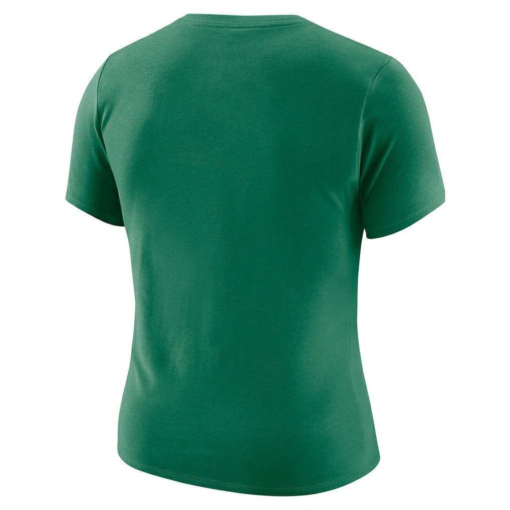 Boston Celtics Women's Courtside Modest Cropped Tri-Blend T-Shirt Kelly Green