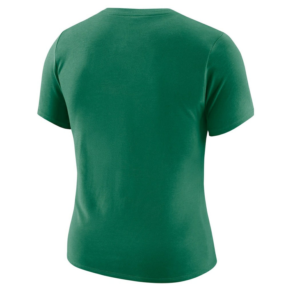 Boston Celtics Women's Courtside Modest Cropped Tri-Blend T-Shirt Kelly Green