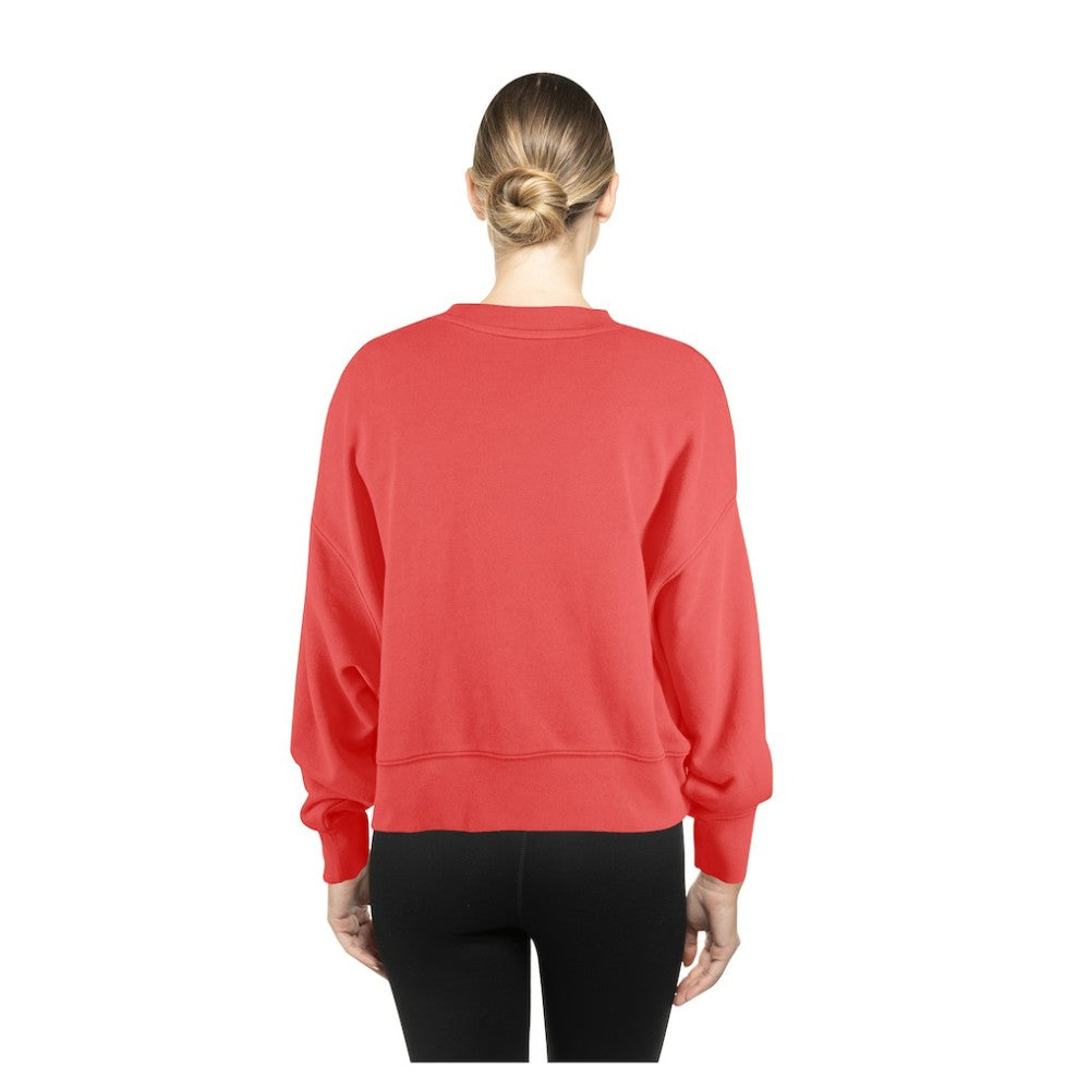 St. Louis Cardinals New Era Women's Boxy Mineral Wash Dolmen Sleeve Cropped Sweatshirt - Red Sweatshirts