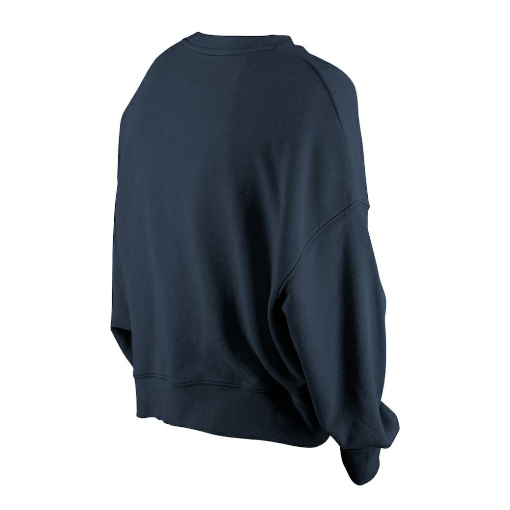 Atlanta Braves New Era Women's Boxy Mineral Wash Dolmen Sleeve Cropped Sweatshirt - Navy Sweatshirts