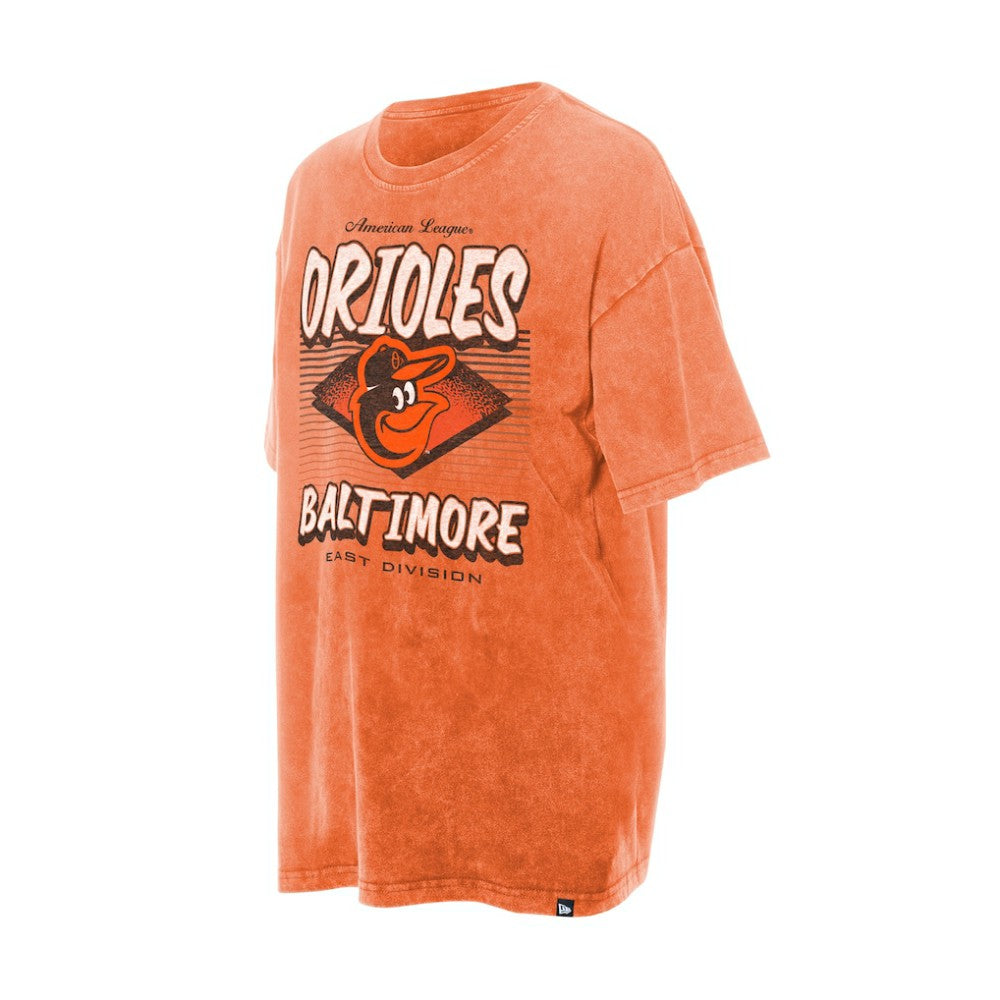 Baltimore Orioles New Era Women's Mineral Wash Oversized T-Shirt - Orange T-shirts