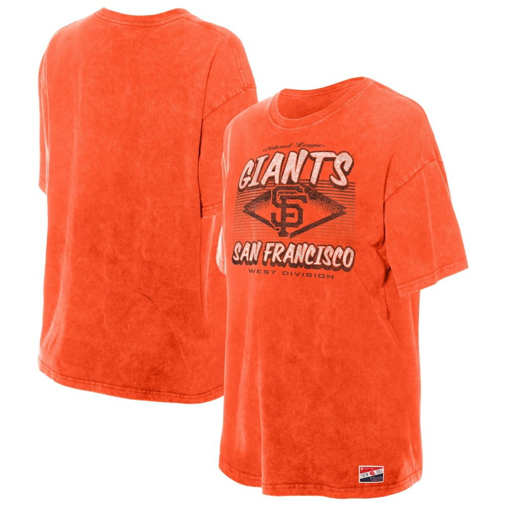 San Francisco Giants New Era Women's Mineral Wash Oversized T-Shirt - Orange T-shirts