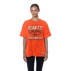 San Francisco Giants New Era Women's Mineral Wash Oversized T-Shirt - Orange T-shirts