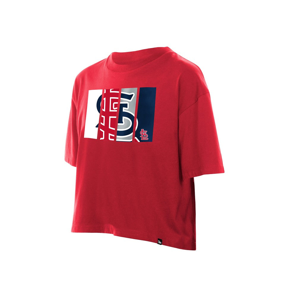 St. Louis Cardinals New Era Women's Boxy Foil Logo T-Shirt - Red T-shirts
