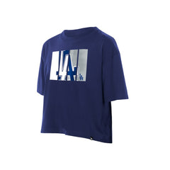 Los Angeles Dodgers New Era Women's Boxy Foil Logo T-Shirt - Royal T-shirts