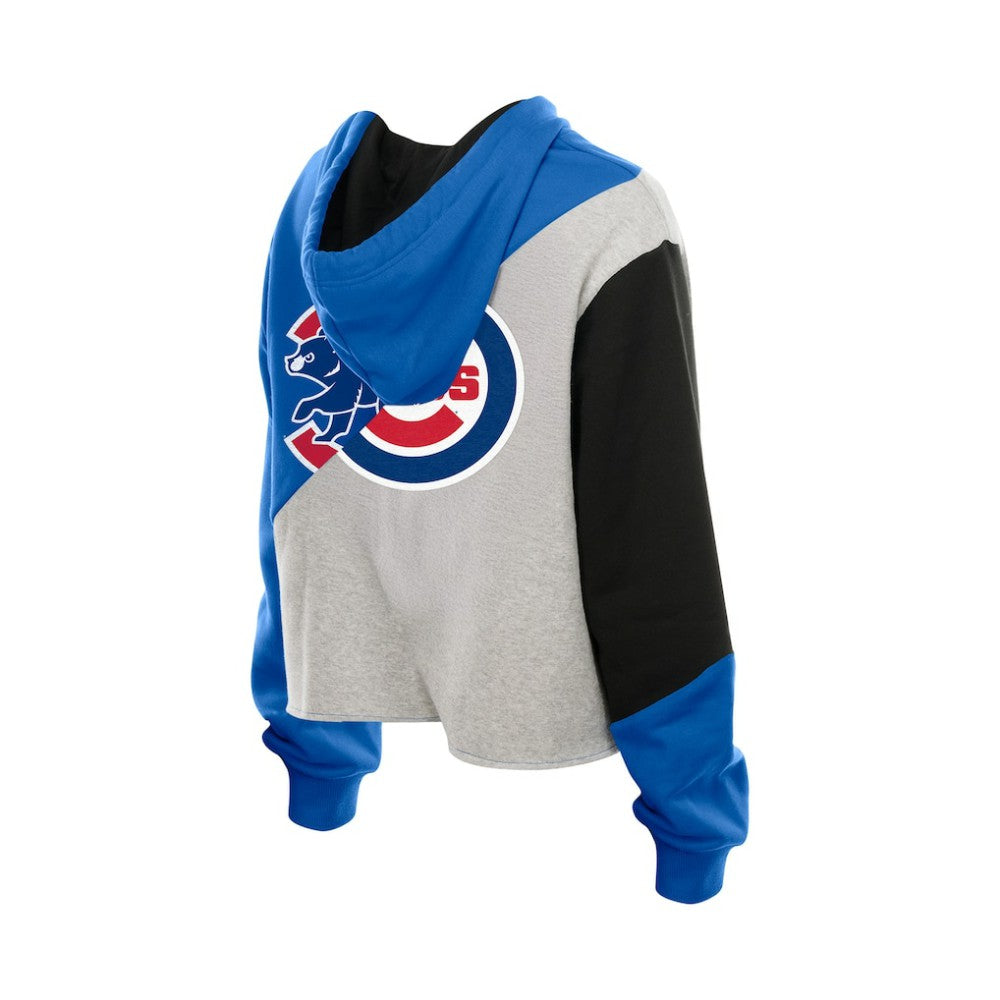 Chicago Cubs New Era Women's Upcycled Color Block Cropped Boxy Hoodie Hoodies