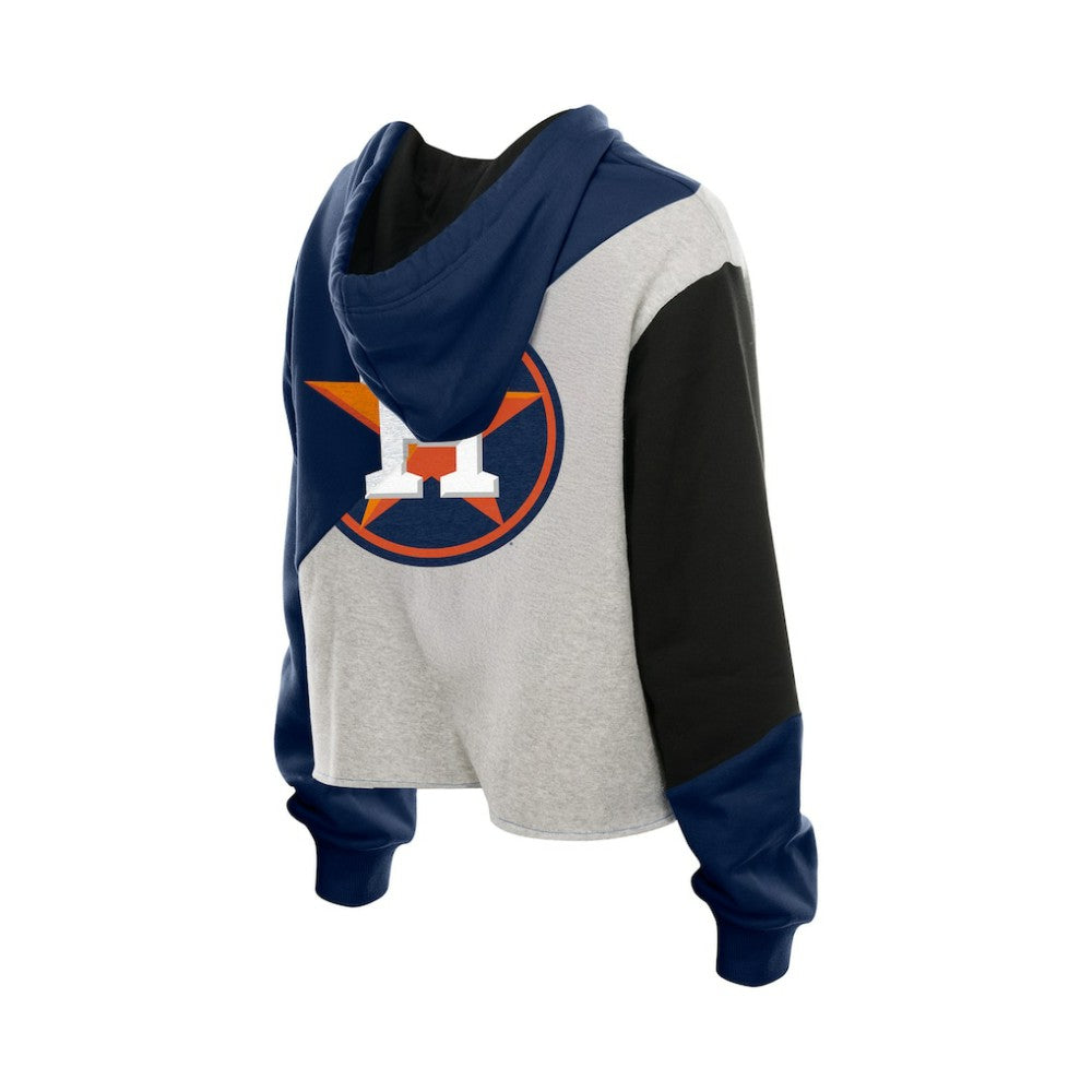 Houston Astros New Era Women's Upcycled Color Block Cropped Boxy Hoodie Hoodies