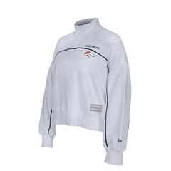 New Era Denver Broncos Female Adult White Functional Fandom Quarter-Zip Sweatshirt