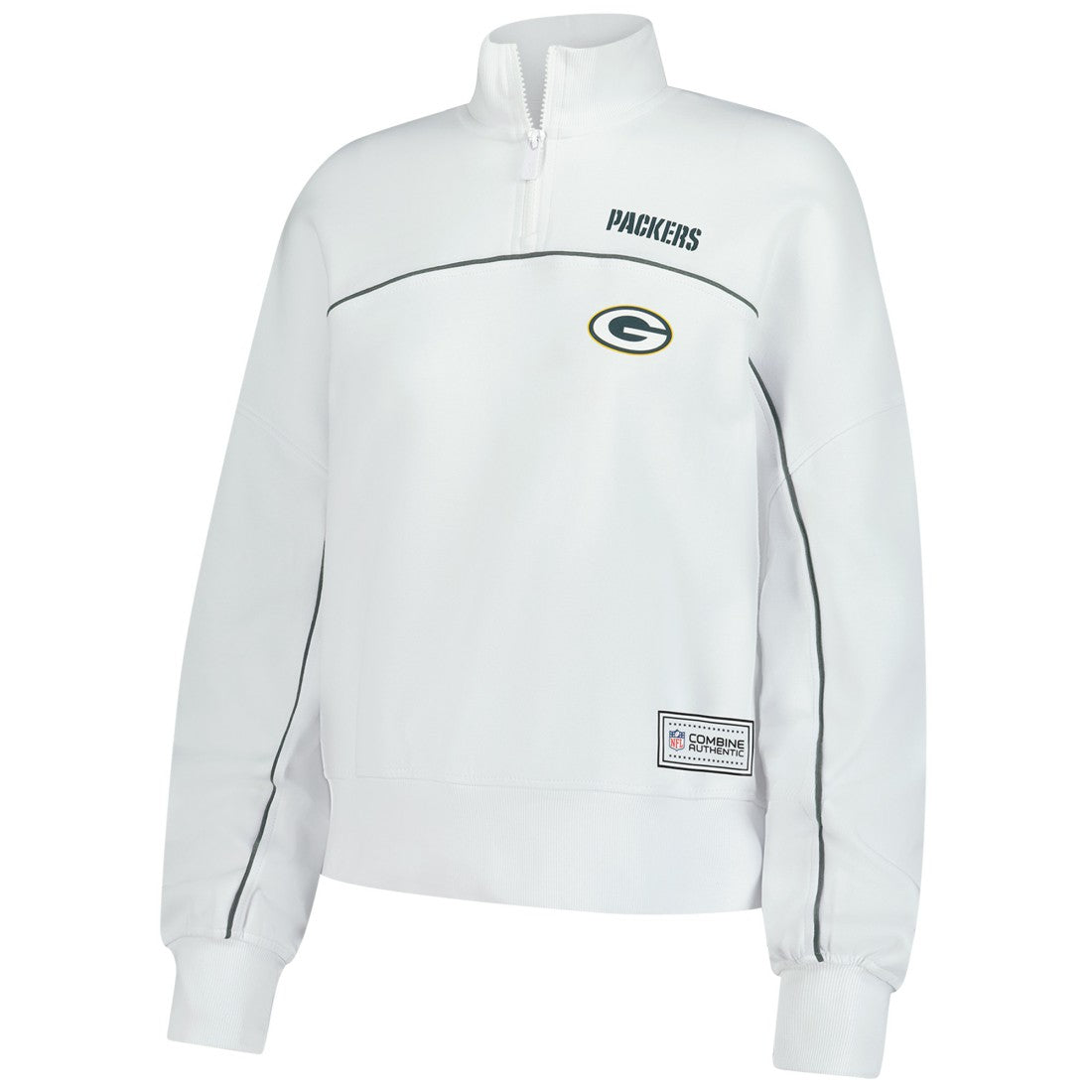 New Era Green Bay Packers Female Adult White Functional Fandom Quarter-Zip Sweatshirt