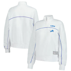 New Era Detroit Lions Female Adult White Functional Fandom Quarter-Zip Sweatshirt